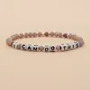 Link Bracelets Cross Border European And American Style Hand String Four Square Letter Beads Half Gemstone Crystal Han