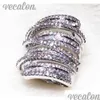 Wedding Rings Vecalon Antique Big Ring Women Men Jewelry 20Ct Simated Diamond Cz 925 Sterling Sier Engagement Wedding Band For Drop D Dht6J