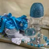 Outdoor Dollbling Baby Bottles and Shoes Headband Set Keepsake Diamond Tutu Outfit Red Bottom Little Girl Baptism Shoes