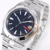 8F Overseas 4500V Ultra-Thin A5100 Auto Winding Automatic Mens Watch 41mm Blue Stick Dial Pulseira de aço inoxidável Super Edition Relógios Puretime Reloj Hombre