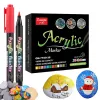 Markörer akrylfärg DIY Petroglyf Stone Wood Note Marker Pen Set Handmålad graffiti Handkonto Ritningskort gör markörpenna