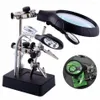 Watch Repair Kits 2 5X7 5X10X Professional LED Soldering Iron Stand Helping Hands Magnifier Glass Clamp Holder For Biological Obse233Z