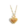 Colliers 2024 français romantique niche rétro métal pétoncle amour coeur collier blogueur avec la même clavicule empilée bijoux 240228