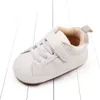 First Walkers BeQeuewll Baby Boys Girls Crib Shoes Cute Leather Sneakers Non-Slip Rubber Sole Infant For 0-18 Months