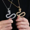 Hip Hop – collier avec pendentif serpent Animal pour hommes, chaîne de Tennis de 4mm, couleur or argent, Zircon cubique scintillant, bijoux 318x