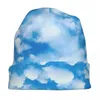 Bérets Cloud Machine Bonnet chapeaux bleu ciel imprimé Skullies bonnets hommes femmes Hip Hop chaud doux Bonnet printemps Gym Design casquettes