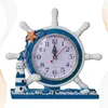 Table Clocks Mediterranean Style Desk Clock Sailboat Slient Decorative Bedroom Nautical Party Favors For Home Office