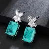 Dangle Earrings Woman Cread Paraiba Tourmaline Pariba Emerald Diamond Stones와 매달려 925 Sterling Silver Fine Jewelry 2024 Trend