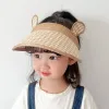 Chapeaux d'été à carreaux ours de dessin animé pour enfants, nouveaux designs unisexes, casquettes creuses à la mode