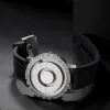 時計eutourオリジナルアイアンボール磁気ポインターコンセプトQuartz珍しいメンズウォッチファッションラバーストラップ