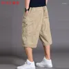 Menshorts Summer överdimensionerade fett bomullsmän last kort casual plusstorlek beskuren byxa sporttaktiska baggy byxor lösa 5xl 6xl