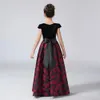 Dideyttawl O-Ausschnitt A-Line-Kleid für Mädchen, Blumenkleider, Flügelärmel, Kindergeburtstag, formelle Prinzessinnenkleider 240223