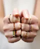 Retro Colorful Crystal Stone Ring Set Ladies New Fashion Party Wedding Jewelry Whole9156289
