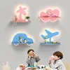 Wall Lamp Modern Lights For Baby Room Boys Girls Bedroom Bedside Cartoon Cute Sconce Pink Blue Children