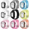 Paski projektowe Sport Clear Band z etui na Apple Watch Series 7 8 Ultra 49 mm Przezroczysty Silikon Silikonowy Pasek iwatch 5 6 SE 40 41mm 44 45 mm Designerzzerzzer