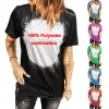 Multi Designs S-5XL Sublimation Bleached T Shirts For DIY Printing Party Supplies Short Sleeve Unisex Adults Kids Heat Transfer Shirts Tees Tops 2028