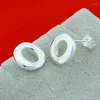 Stud Earrings High Quality Fashion 925 Sterling Silver Tiny Circle Round Girly For Women Engagement Jewelry Party Gift