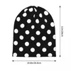 Berets Black And White Polka Dot Print Beanie Hats Trendy Modern Art Bonnet Unisex Y2K Cool Kpop Knit Hat Winter Design Warm Caps