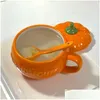 Tasses Tasse Ins Une petite citrouille avec une valeur faciale élevée Beau petit-déjeuner en céramique ER Tasse de yaourt Eau Halloween Drop Livraison Kit de jardin à la maison Dhheg