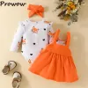 Dresses Prowow 018m Cute Fox Baby Dresses for Girls Long Sleeve Romper+suspender Dress Winter Newborn Girls Clothes Set Kids Outfits