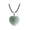 Nature Stone Heart Choker Necklace Gemstone Agate Charm Pendent Necklace with Leather Chain for Women Ladies Jewelry Gift Wholesale Price