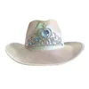 Bérets femmes Western Cowboy chapeau paillettes étoiles Cowgirl fête casquettes pour mariage carnaval Rave mascarade voyage Costume accessoires