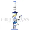 19 inches big Glass Bongs hookah Bubbler Pipe Double Matrix Percolator Bong Ice catcher Water Pipes Diffuser Perc Dab Rigs Heavy Oil Rig with quartz nail