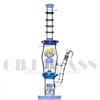 19 polegadas grandes bongos de vidro cachimbo de água Bubbler Pipe Double Matrix Percolator Bong Ice Catcher Tubos de água Difusor Perc Dab Rigs Plataforma de petróleo pesado com prego de quartzo