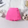 Conjuntos de roupas da criança menina colheita top shorts conjunto sem mangas um ombro topos plissado cinta tanque crianças roupas verão