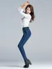 Women's Jeans Oversize 40 Velvet Slim Womens Warm Elegant Thicken Pencil Office Plush Leggings Denim Stretch Waist Fleece Pants LJ392