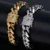 18k Gold Plated Stainless Steel Miami Cuban Curb Link Men's Chain Bracelet 12mm325Z