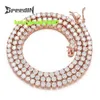 3mm 4mm Hip Hop Colorful Iced Out Zircon Copper Jewelry Men Kvinnor Full Diamond Hot Girl Choker Tennis Chain Halsband