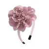 Acessórios de cabelo 12 cores flor sólida hairbands doce meninas princesa fita hoop headband diy headwear crianças faixas