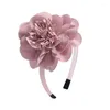 Accessoires pour cheveux 12 couleurs, bandeaux à fleurs solides pour filles douces, ruban de princesse, cerceau, couvre-chef DIY pour enfants