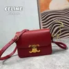 Triomphes mulher bolsa designer saco crossbody sacos 2024 outono e inverno novo carteiro saco triunfo frente sinal de dente cheio couro crossbody moda versátil