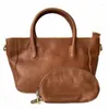 Abendtaschen SAC Frauen Natürliche Rindsleder Handtaschen Weibliche Echtes Leder Schulter Umhängetasche mit Geldbörse Vintage Luxus Lady Tote Handtasche