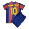 2005 2015 RONALDINHO Kids kit Retro Soccer Jerseys ALEXIS XAVI PUYOL MASCHERANO JORDI ALBA A. INIESTA PEDRO Home Football Shirts