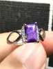 Cluster Rings 9x7mm Top Natural Purple Sugilite Ring Smycken för kvinnlig man 925 Silver Anticancer Stone Pärlor Crystal Justerbar1777432