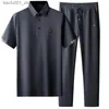 Heren trainingspakken Heren zakelijk poloshirt Zomer elastische losse broek Q240228