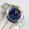 8F Overseas 5500V A5200 Automatische Chronograaf Herenhorloge 42,5 mm Blauwe Wijzerplaat Roestvrij Stalen Armband Super Edition Horloges Puretimewatch Reloj Hombre