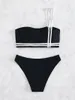 Costume da bagno da donna Bikini brasiliano Set monospalla a vita alta stampato Costume da bagno bikini push up da donna Costume da bagno biquini femminile