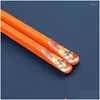 Chopsticks Jankng 5 Par/Set Cartoon Chopstick Japanese Mti Color Kid Children Chinese Learner Palillos Chinos Set Drop Delivery Hom DHCVB