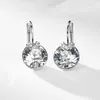 Pendientes colgantes Mini Bella V Pendiente de gota para mujeres Amigos Cristales de cumpleaños de Austria Corte redondo Plata Color oro Joyería perforada