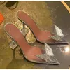 Модельные туфли BKQU, 2024, прозрачные женские туфли-лодочки с кристаллами и бабочкой, прозрачные офисные женские летние туфли на высоком каблуке с босоножками, свадебные туфли