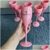 Wijnglazen Roze Plastic Wijnglazen Voor Meisjes Feest Bruiloft Drinkgerei Onbreekbaar Wit Champagne Cocktail Fluiten Beker Acryl Ele Dhfpk