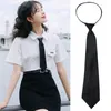 Arco laços estilo japonês clipe em gravata simples zíper preto para homens mulheres estudantes jk uniforme camisas pescoço acessórios de roupas