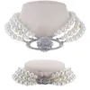 Halsband designer märke halsband klassiska kvinnor halsband tungt multi lager pärlhalsband lady party smycken 240228