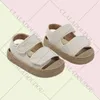 Sandálias 12-16cm marca meninas verão macio fechado toe sandálias 0-3 anos de idade meninos sólido ao ar livre sandálias casuais bebê sandálias de praia j240228