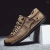 Casual Schuhe für Männer Leder 2024 Mode weiche Homme Outdoor bequeme hochwertige klassische Knöchel ohne Rutschflats