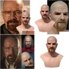 Maschere per feste Nuovo film Celebrity Maschera in lattice Breaking Bad Professor Mr. White Costume realistico Halloween Cosplay Consegna a domicilio Gar Dhidh